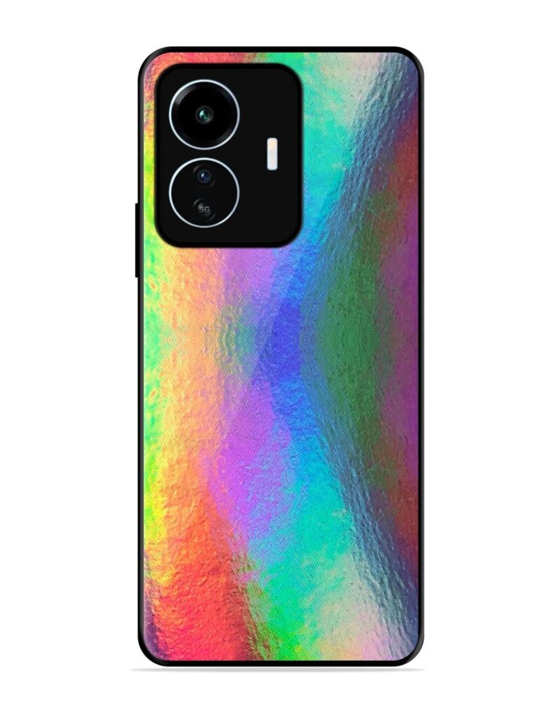 Colorful Holographic Background Glossy Metal TPU Phone Cover for Iqoo Z6 Lite Zapvi
