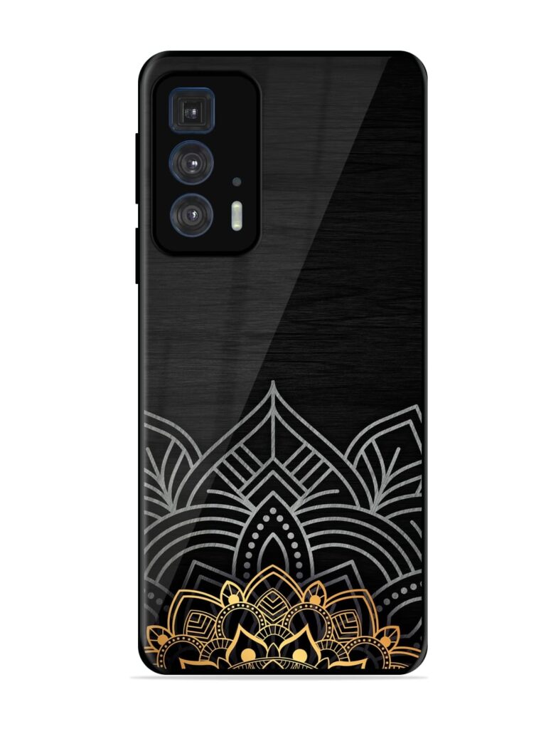 Decorative Golden Pattern Glossy Metal Phone Cover for Motorola Edge 20 Pro Zapvi