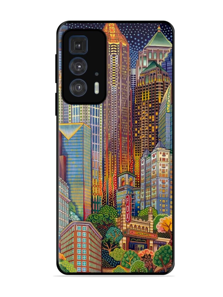 Cityscapes Art Glossy Metal Phone Cover for Motorola Edge 20 Pro Zapvi