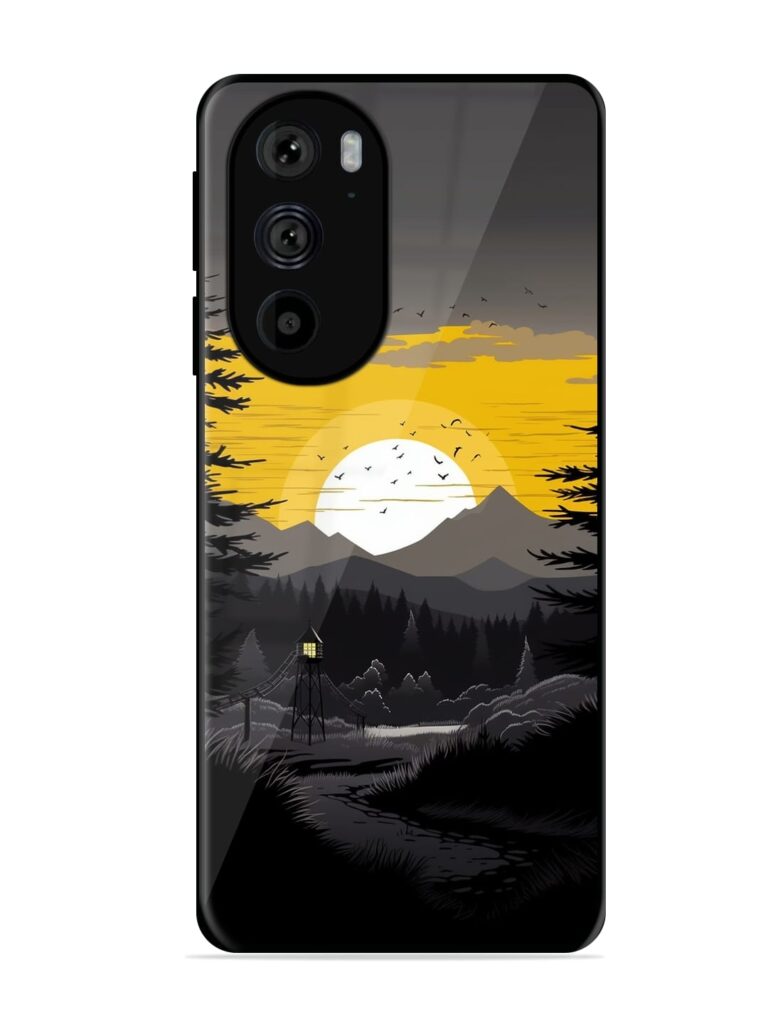 Sunset Vector Glossy Metal Phone Cover for Motorola Edge 30 Pro Zapvi