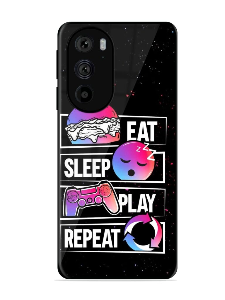 Eat Sleep Play Repeat Glossy Metal Phone Cover for Motorola Edge 30 Pro Zapvi