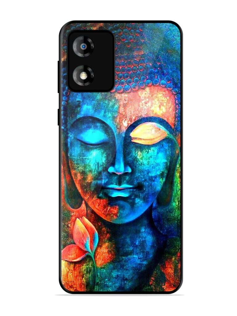Buddha Painting Glossy Metal Phone Cover for Motorola Moto E13 Zapvi