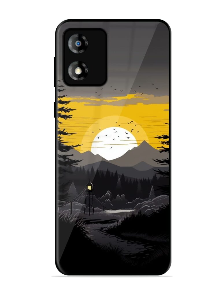 Sunset Vector Glossy Metal Phone Cover for Motorola Moto E13 Zapvi