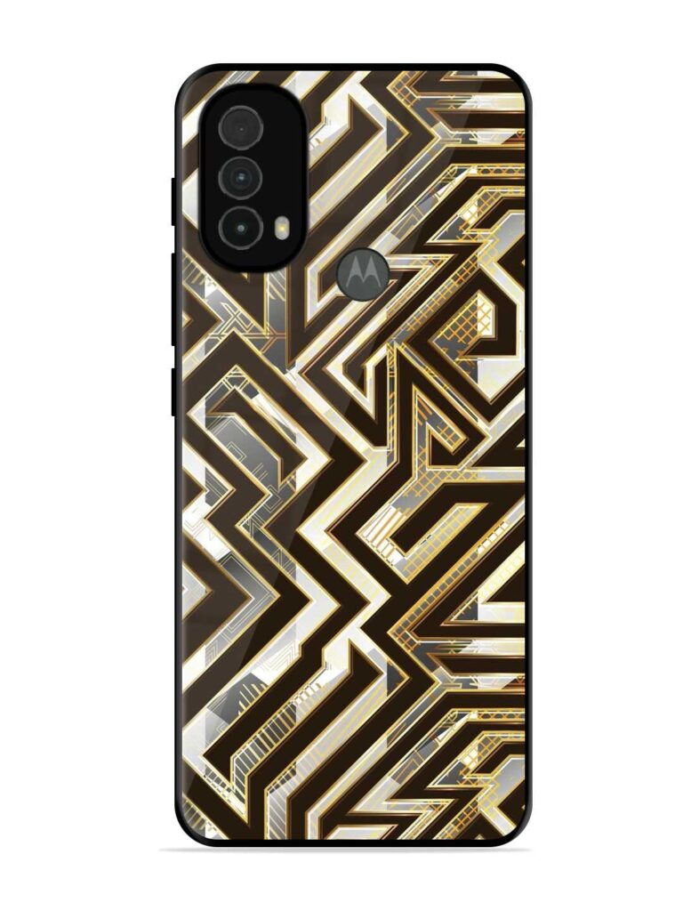 Technology Geometric Seamless Glossy Metal Phone Cover for Motorola Moto E40 Zapvi