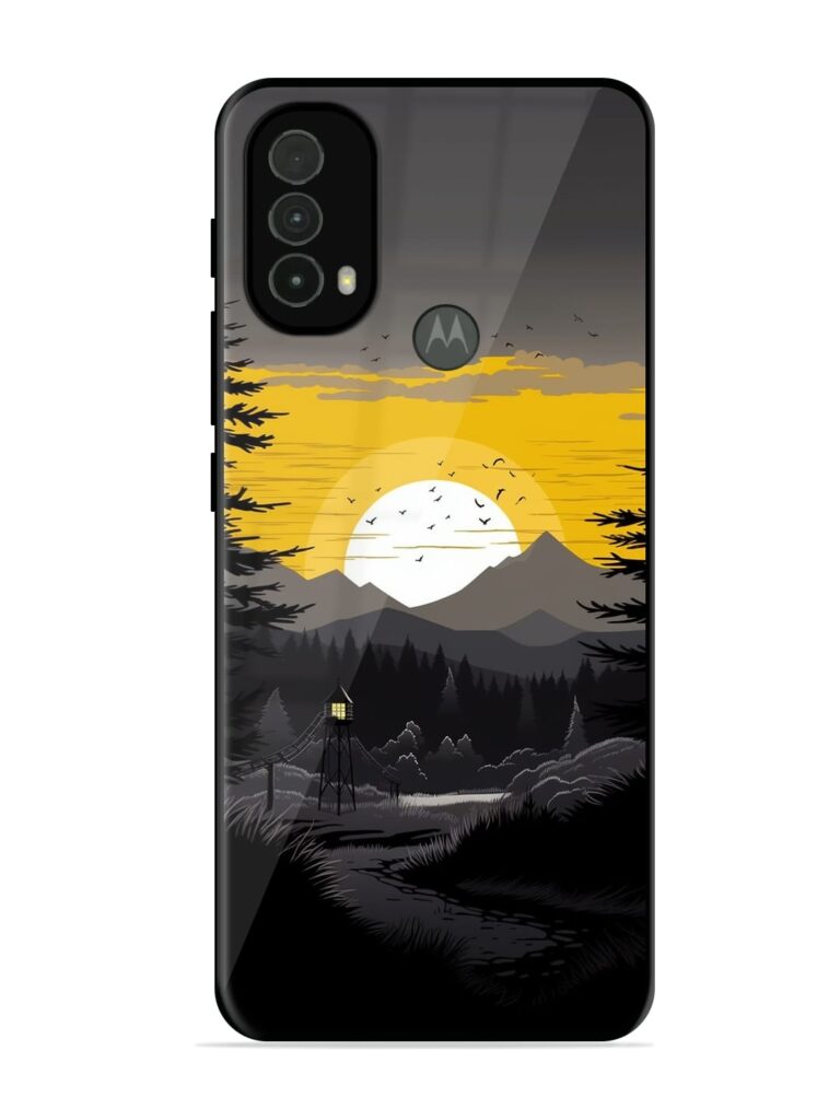 Sunset Vector Glossy Metal Phone Cover for Motorola Moto E40 Zapvi