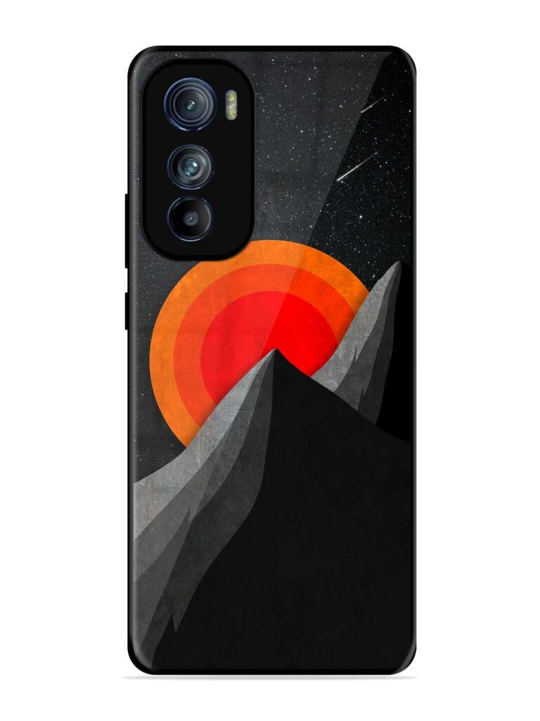 Black Mountain Glossy Metal Phone Cover for Motorola Moto Edge 30 Zapvi