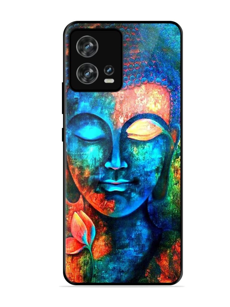 Buddha Painting Glossy Metal Phone Cover for Motorola Moto Edge 30 Fusion Zapvi