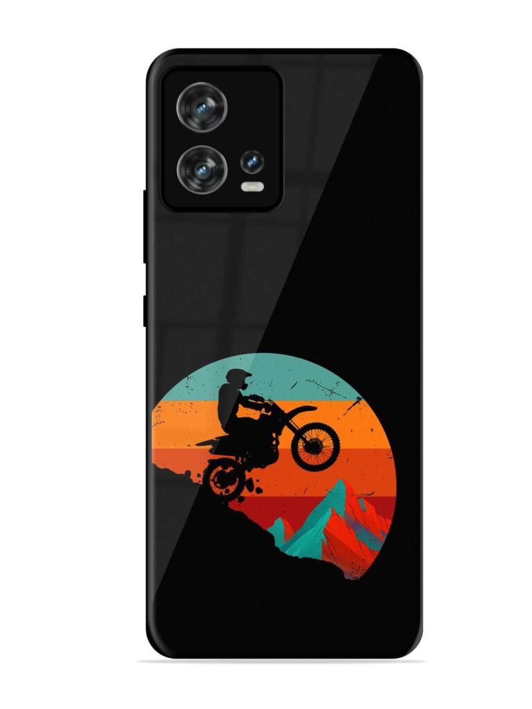 Mountain Bike Glossy Metal Phone Cover for Motorola Moto Edge 30 Fusion Zapvi