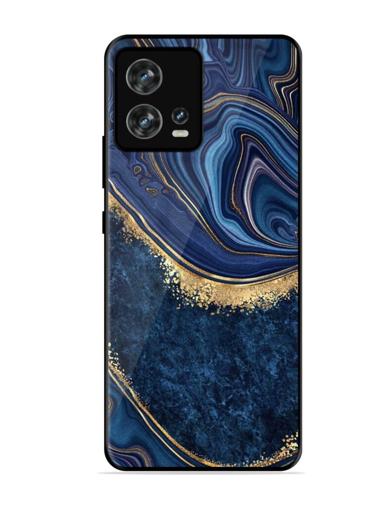Abstract Background Blue Glossy Metal TPU Phone Cover for Motorola Moto Edge 30 Fusion Zapvi
