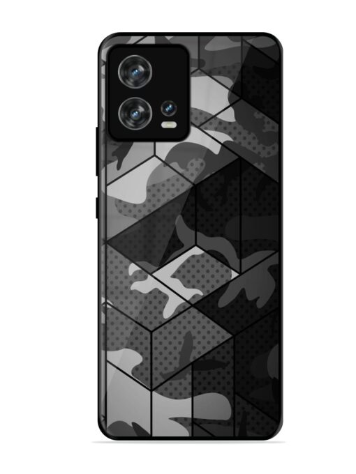 Hexagonal Pattern Glossy Metal Phone Cover for Motorola Moto Edge 30 Fusion Zapvi