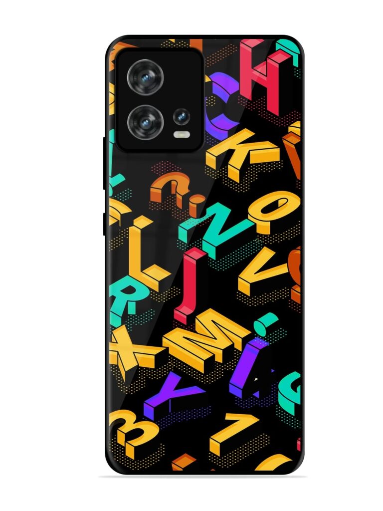 Seamless Pattern With Letters Glossy Metal Phone Cover for Motorola Moto Edge 30 Fusion Zapvi