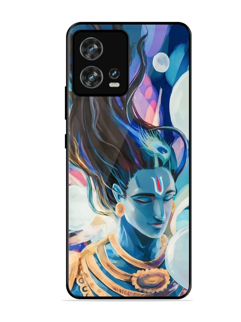 Bhagwan Sri Krishna Glossy Metal Phone Cover for Motorola Moto Edge 30 Fusion Zapvi