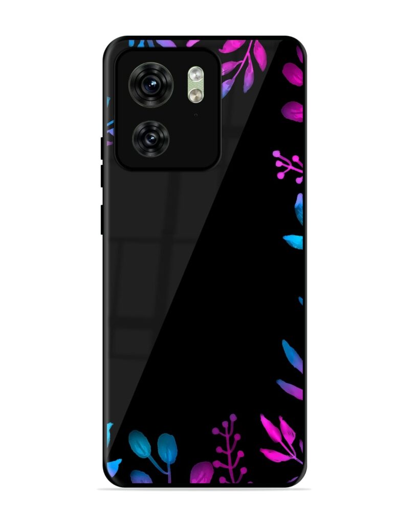 Flower Pattern Watercolor Glossy Metal Phone Cover for Motorola Moto Edge 40 Zapvi