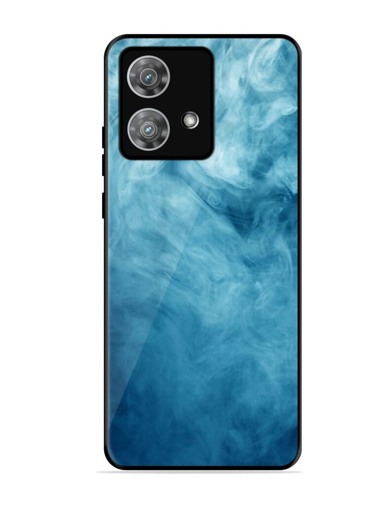 Blue Smoke Art Glossy Metal Phone Cover for Motorola Moto Edge 40 Neo Zapvi