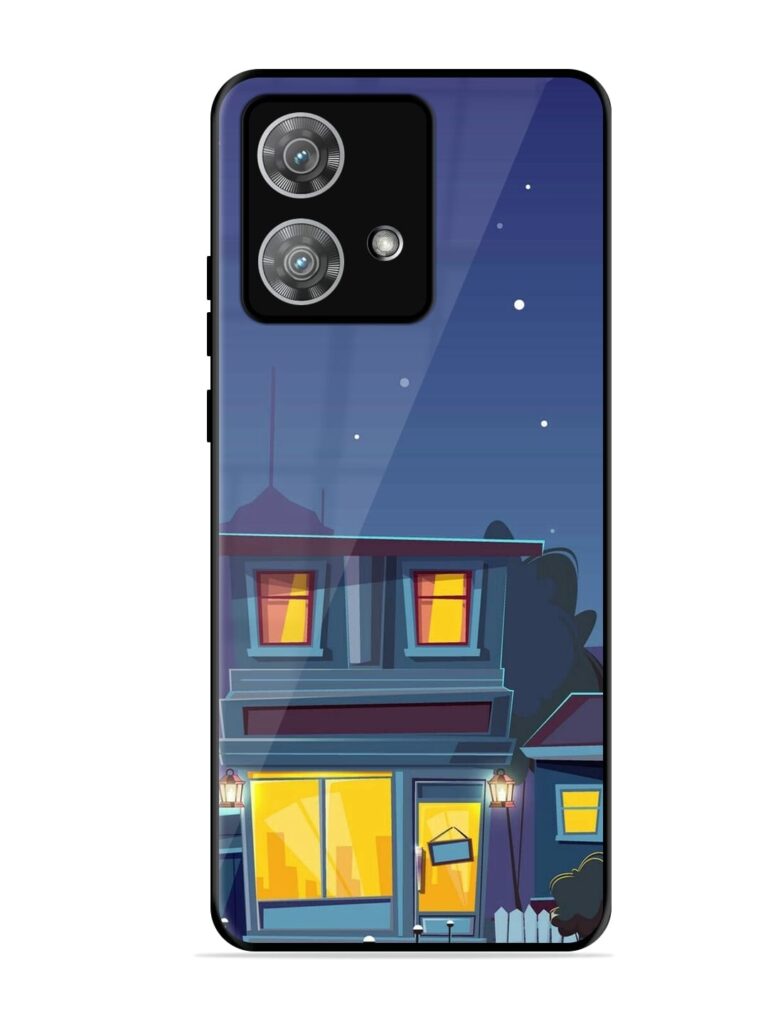 Vector Night House Glossy Metal Phone Cover for Motorola Moto Edge 40 Neo Zapvi