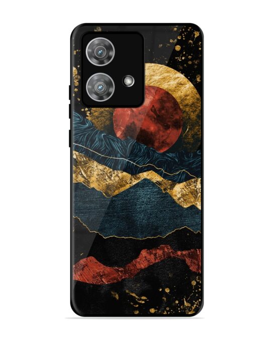 Gold Painting View Glossy Metal Phone Cover for Motorola Moto Edge 40 Neo Zapvi
