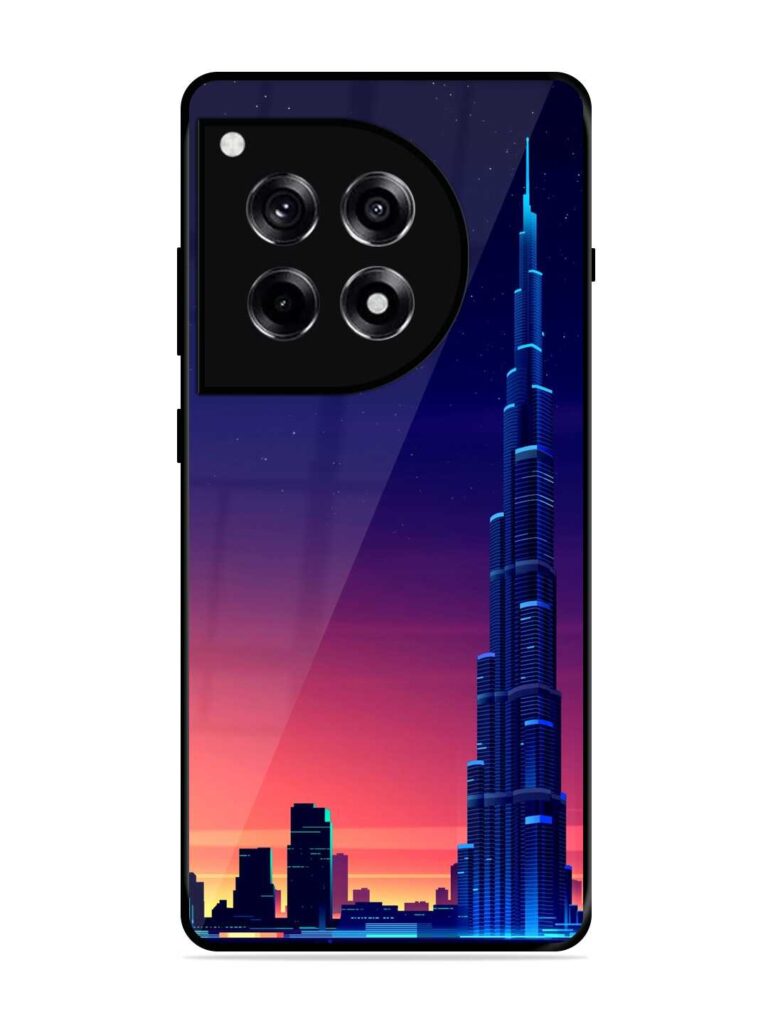 Burj Khalifa Abstract Glossy Metal Phone Cover for Oneplus 12R (5G) Zapvi