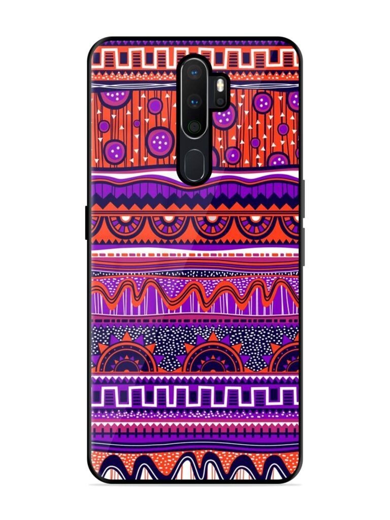 Ethnic Seamless Pattern Glossy Metal TPU Phone Cover for Oppo A9 Zapvi