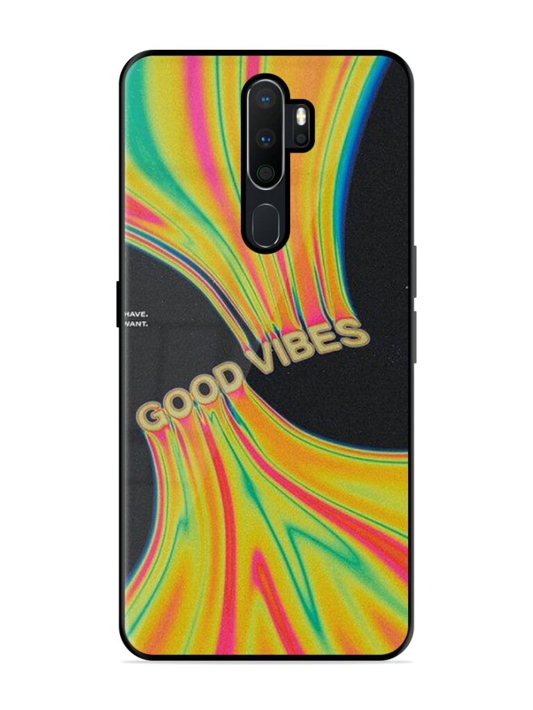 Good Vibes Glossy Metal Phone Cover for Oppo A9 Zapvi