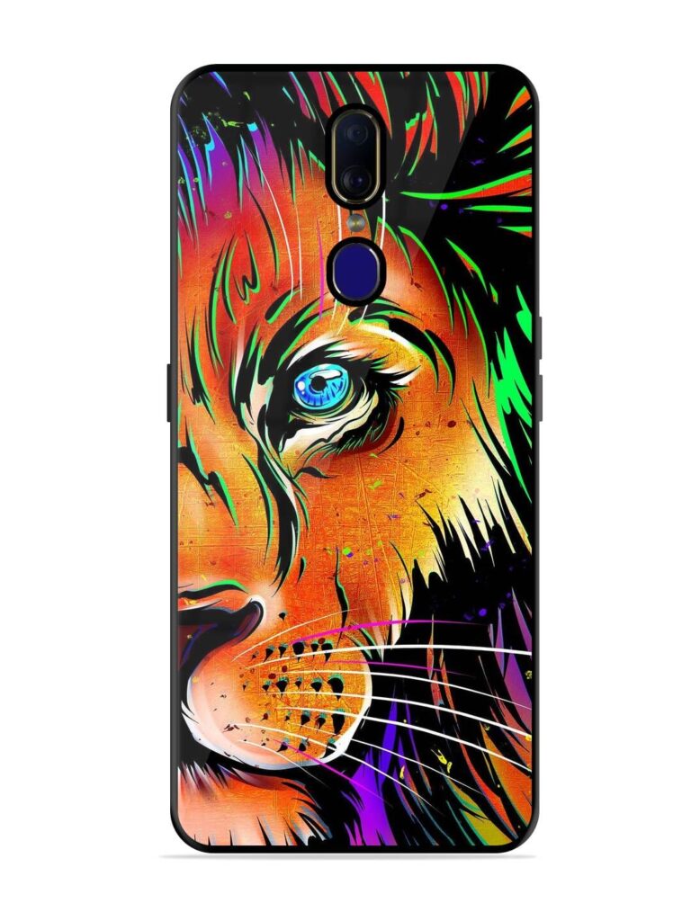 Colorful Lion Design Glossy Metal TPU Phone Cover for Oppo F11 Zapvi