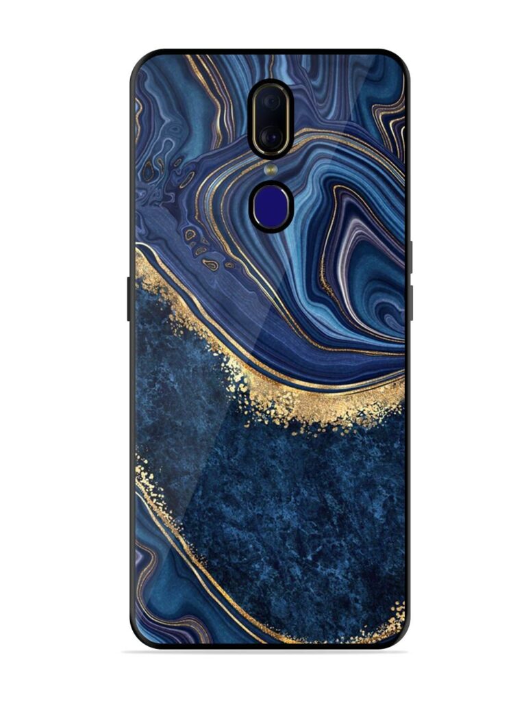 Abstract Background Blue Glossy Metal TPU Phone Cover for Oppo F11 Zapvi