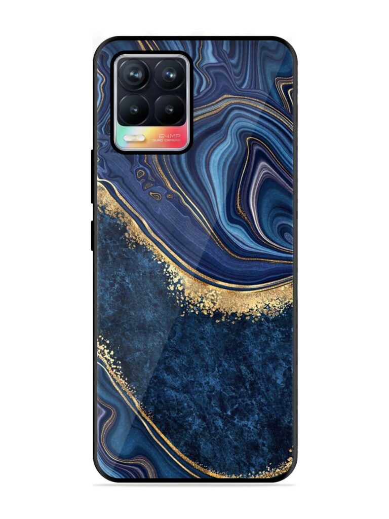 Abstract Background Blue Glossy Metal TPU Phone Cover for Realme 8 (4G) Zapvi