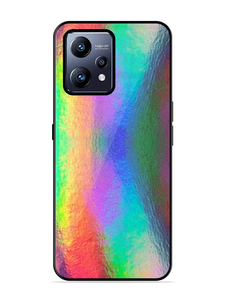 Colorful Holographic Background Glossy Metal TPU Phone Cover for Realme Narzo 50 Pro Zapvi