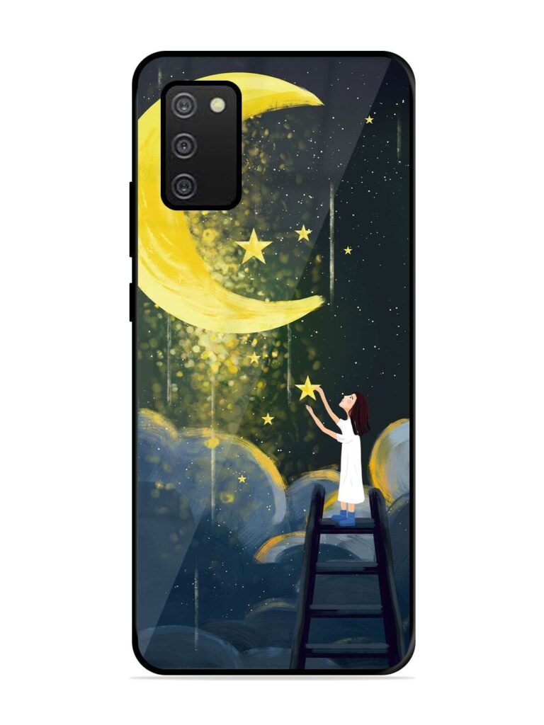 Moonlight Healing Night Illustration Glossy Metal TPU Phone Cover for Samsung Galaxy A02S Zapvi