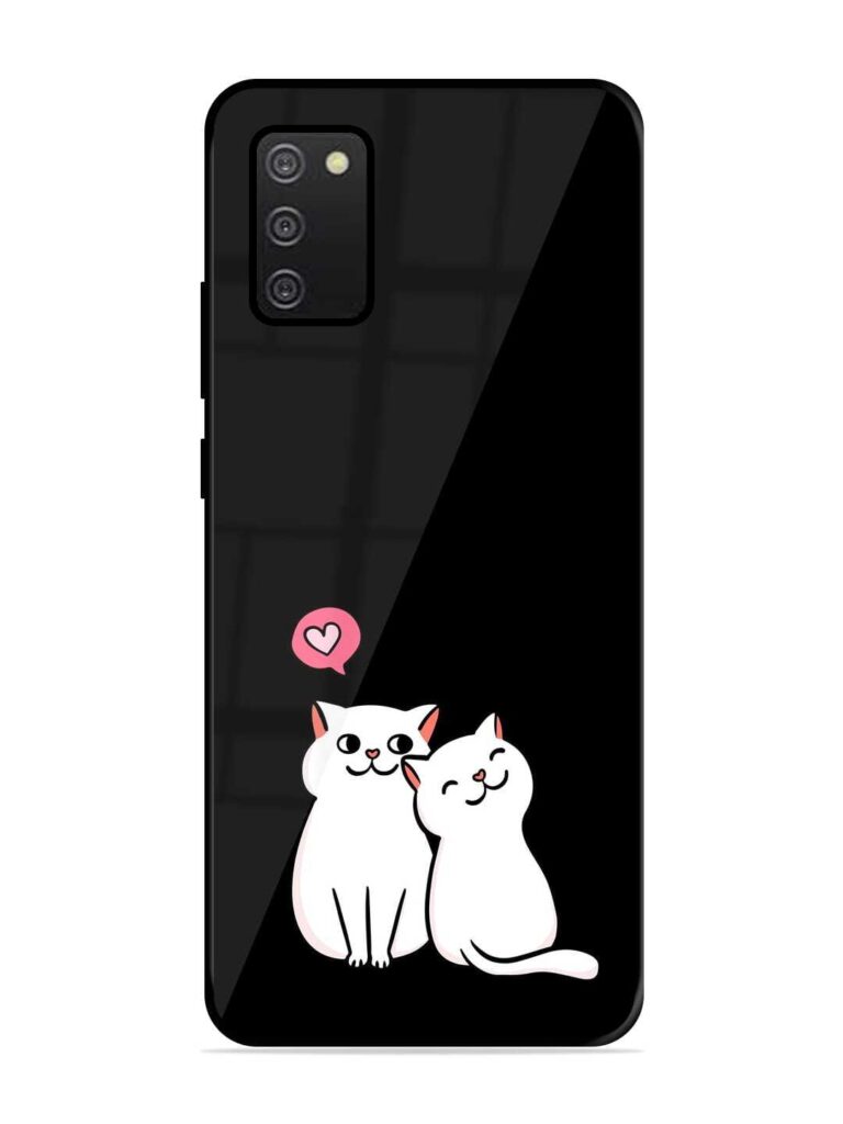 Cat Love Glossy Metal Phone Cover for Samsung Galaxy A02S Zapvi