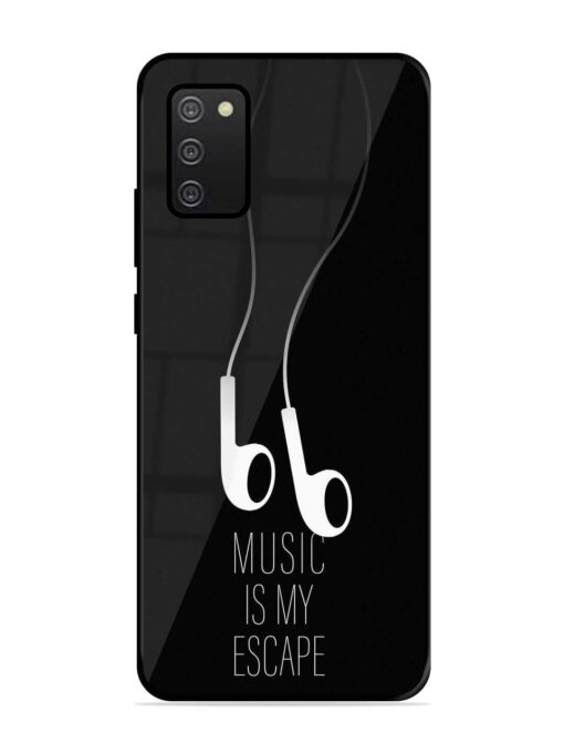 Music Is My Escape Glossy Metal Phone Cover for Samsung Galaxy A03S Zapvi