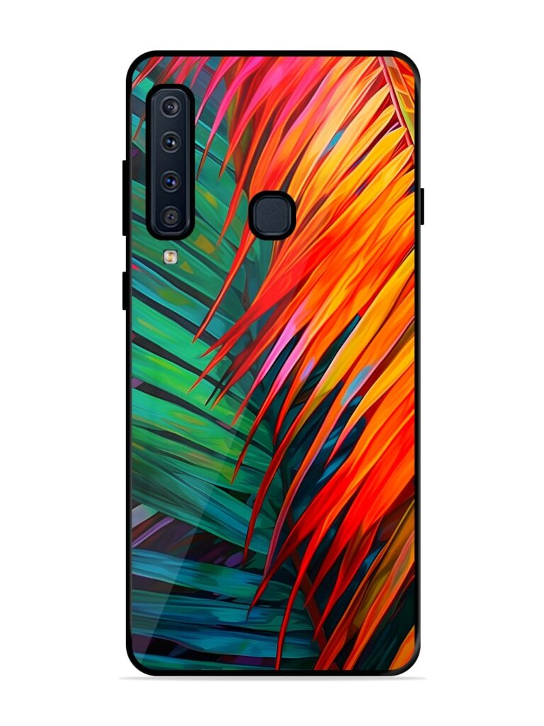 Painted Tropical Leaves Glossy Metal Phone Cover for Samsung Galaxy A9 (2018) Zapvi