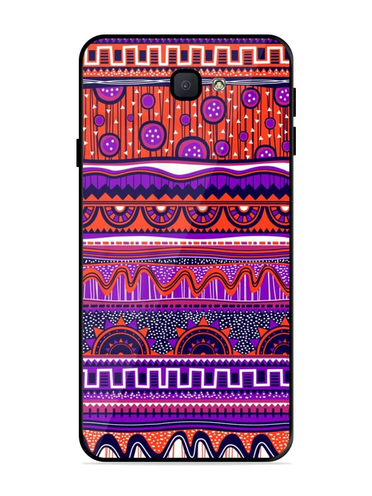 Ethnic Seamless Pattern Glossy Metal TPU Phone Cover for Samsung Galaxy J7 Prime Zapvi
