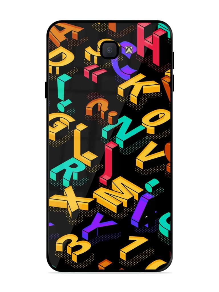 Seamless Pattern With Letters Glossy Metal Phone Cover for Samsung Galaxy J7 Prime Zapvi