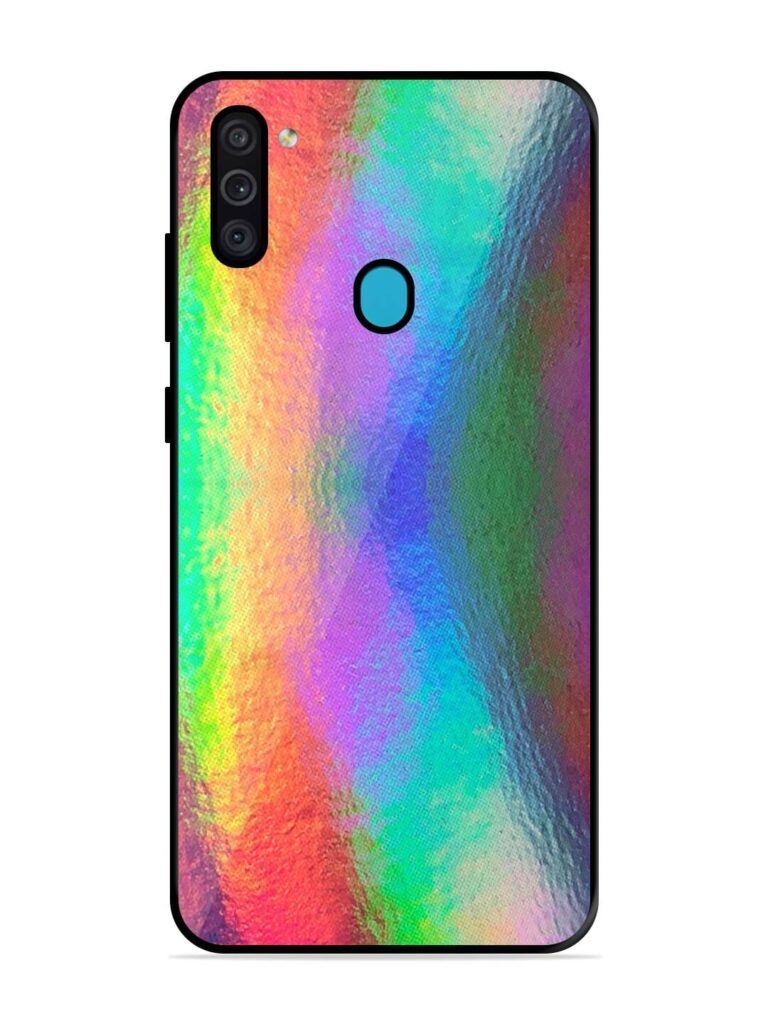 Colorful Holographic Background Glossy Metal TPU Phone Cover for Samsung Galaxy M11 Zapvi