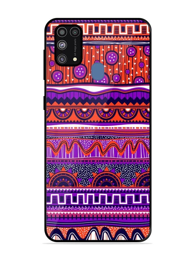 Ethnic Seamless Pattern Glossy Metal TPU Phone Cover for Samsung Galaxy M31 Zapvi