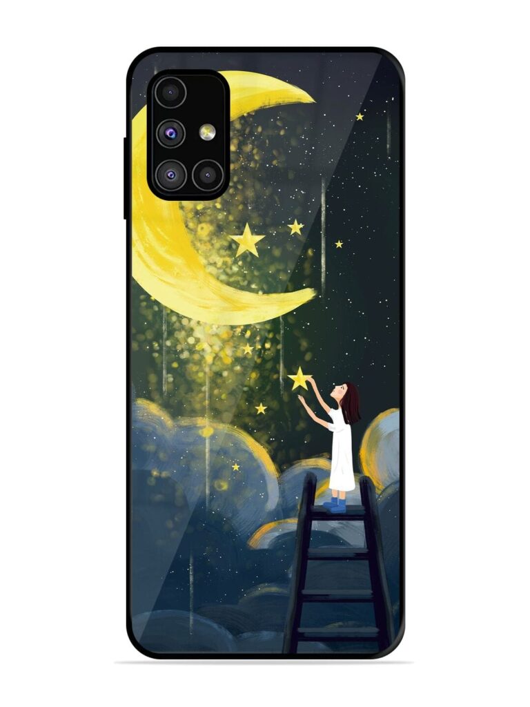 Moonlight Healing Night Illustration Glossy Metal TPU Phone Cover for Samsung Galaxy M51 Zapvi