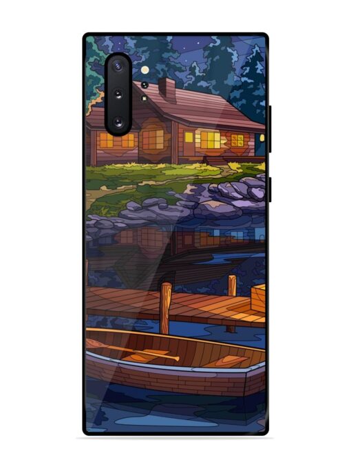 Village Night Scene Glossy Metal Phone Cover for Samsung Galaxy Note 10 Plus Zapvi