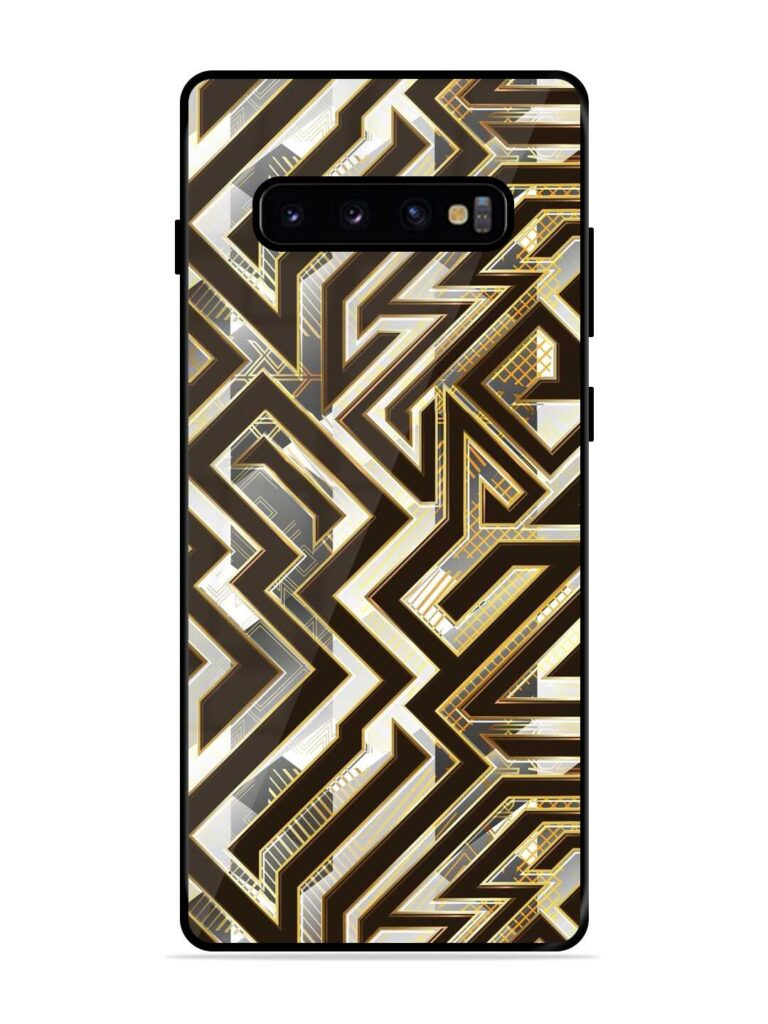 Technology Geometric Seamless Glossy Metal Phone Cover for Samsung Galaxy S10 Plus Zapvi