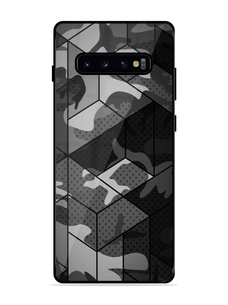 Hexagonal Pattern Glossy Metal Phone Cover for Samsung Galaxy S10 Plus Zapvi