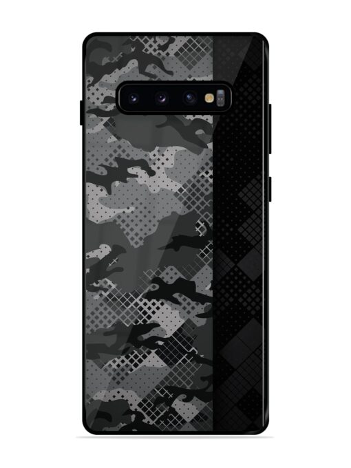 Dark Camouflage Glossy Metal Phone Cover for Samsung Galaxy S10 Plus Zapvi