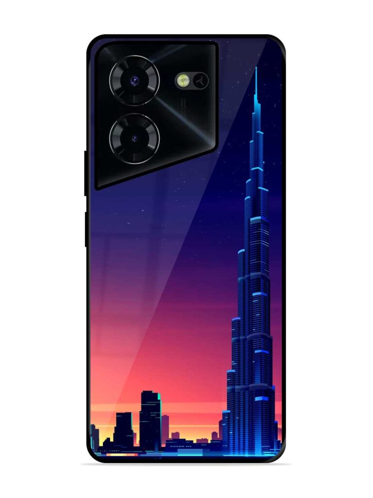 Burj Khalifa Abstract Glossy Metal Phone Cover for Tecno Pova 5 Pro (5G) Zapvi