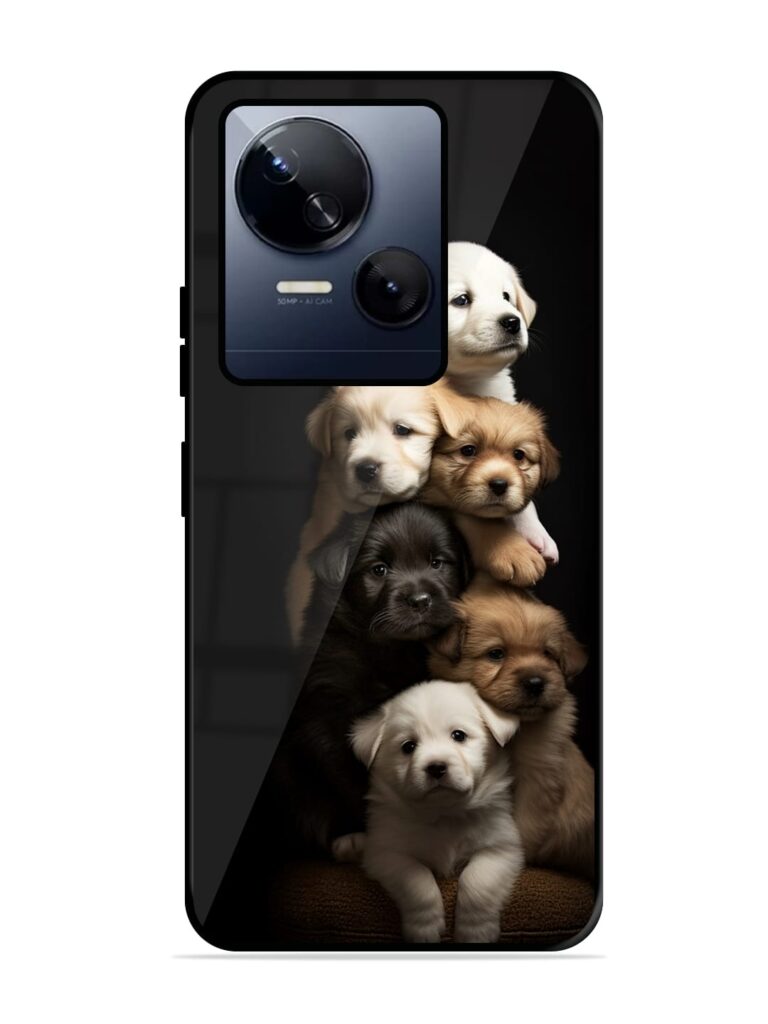 Cute Baby Dogs Glossy Metal Phone Cover for Tecno Spark 10 (5G) Zapvi