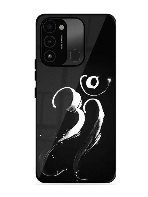 Om Logo Glossy Metal Phone Cover for Tecno Spark 8C Zapvi