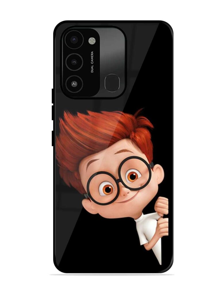 Smart Boy Cartoon Glossy Metal Phone Cover for Tecno Spark 8C Zapvi