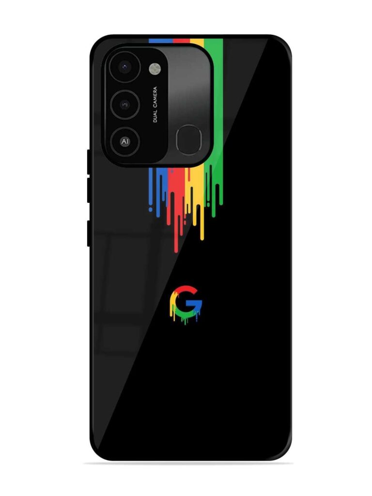 Google Logo Glossy Metal Phone Cover for Tecno Spark 8C Zapvi