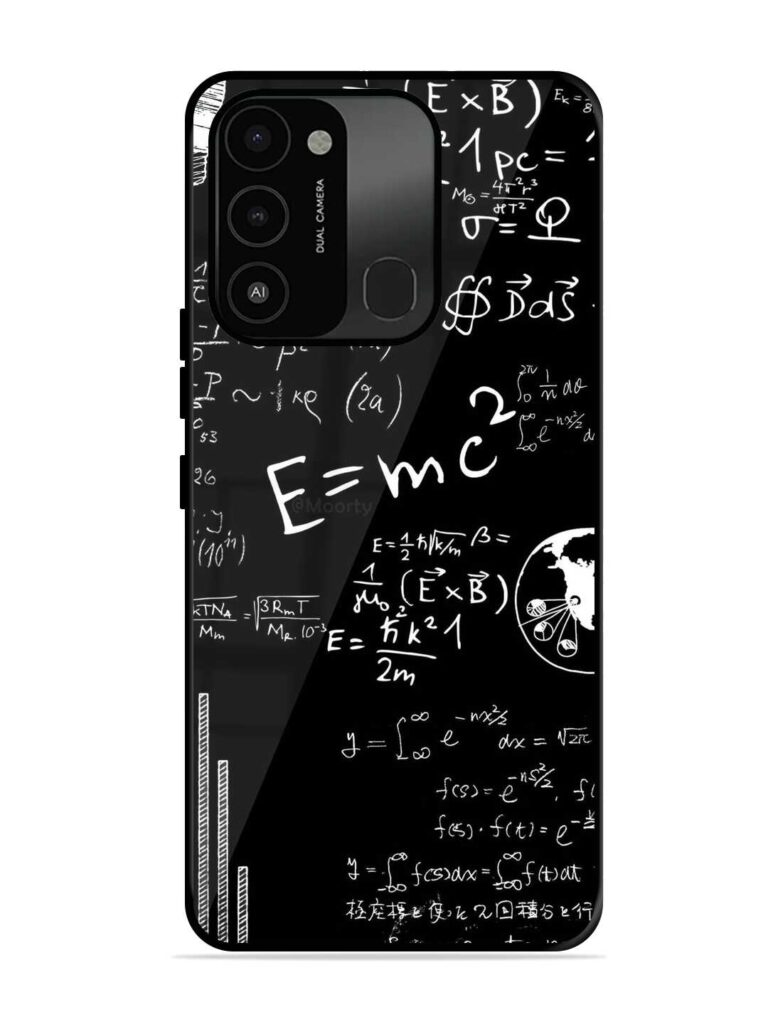 E=Mc2 Mass?Energy Equivalence Glossy Metal Phone Cover for Tecno Spark 8C Zapvi