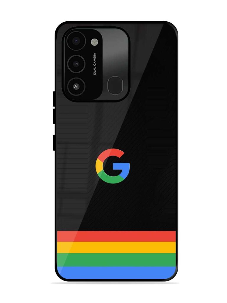 Google Logo Art Glossy Metal Phone Cover for Tecno Spark 8C Zapvi