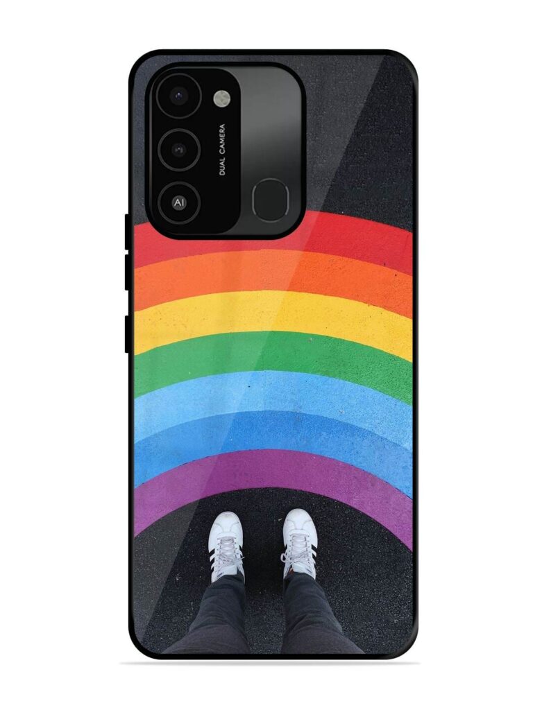 Legs Rainbow Glossy Metal TPU Phone Cover for Tecno Spark 8C Zapvi