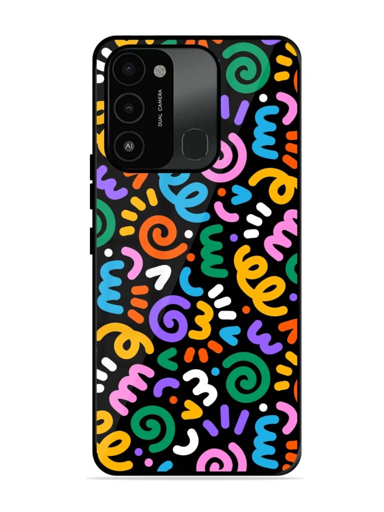 Colorful Seamless Vector Glossy Metal Phone Cover for Tecno Spark 8C Zapvi