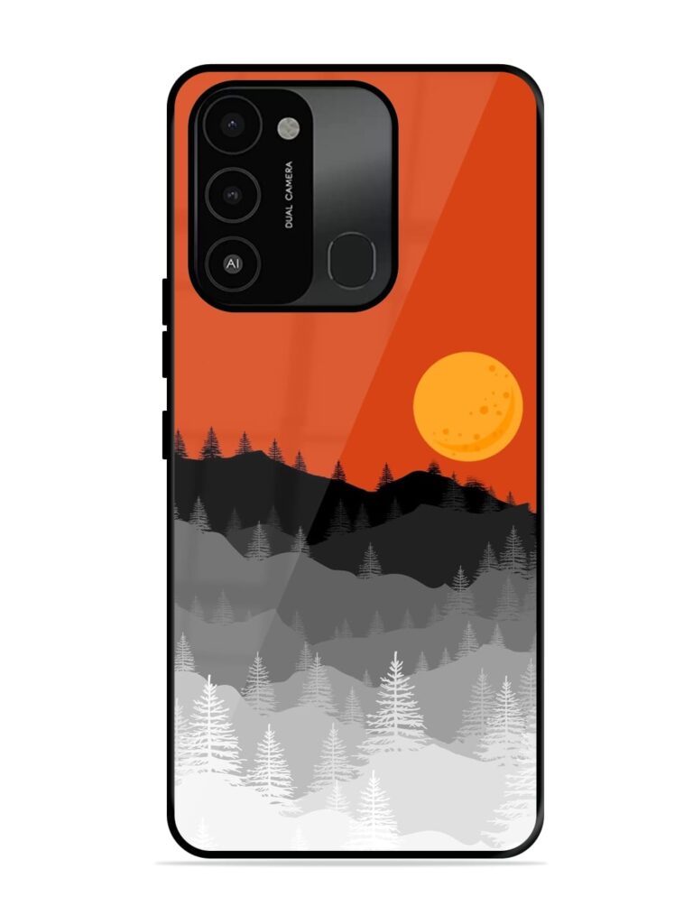 Mountain Lofi Sun Glossy Metal Phone Cover for Tecno Spark 8C Zapvi